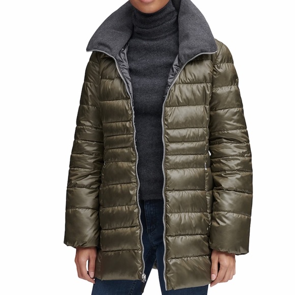 Andrew Marc Windsor Quilted Puff Parka - Olive M - Picture 7 of 14